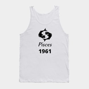 Black Zodiac Birthday Pisces 1961 Tank Top